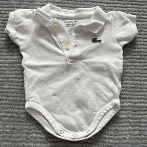 Lacoste White Infant Polo Bodysuit